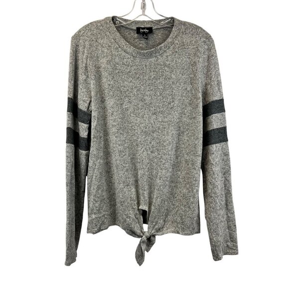 by & by Sweaters - By & By Women’s Knotted Hem Pullover Sweater Gray Size XL Soft